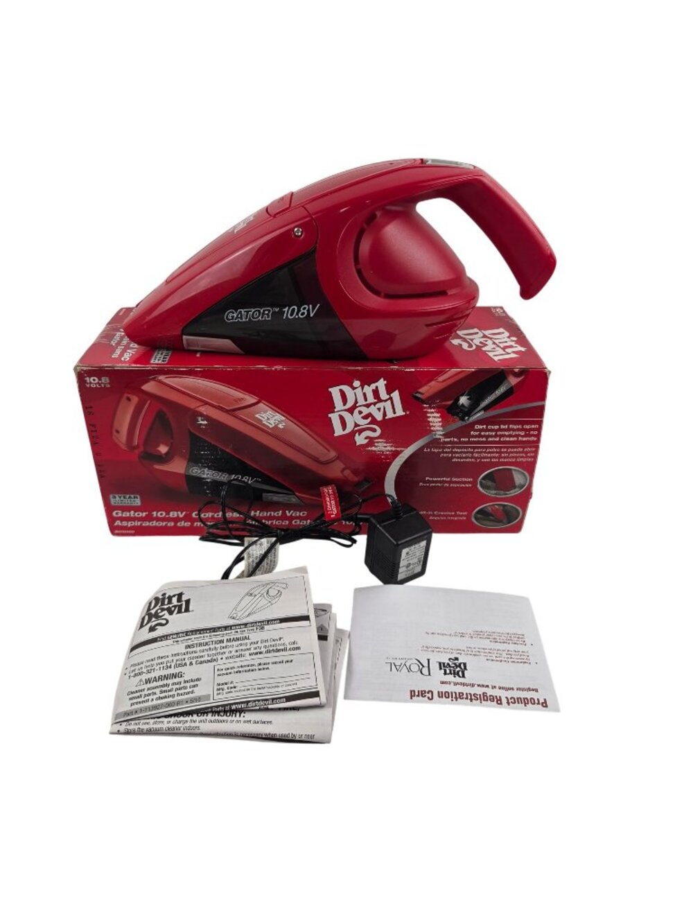 Dirt Devil Gator Cordless Hand Vac 10.8V Built in Crevice BD10100 Tool Works